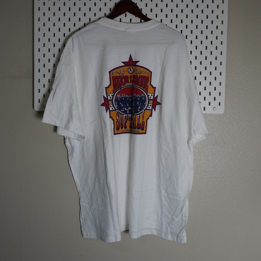 Vintage 2002 Major League Softball Cerritos‎ Hanes Beefy T-Shirt Adult 2XL